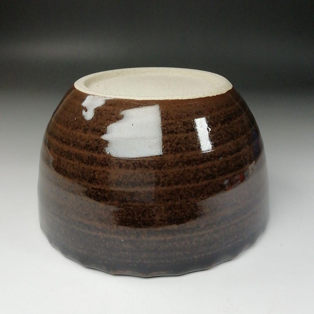 Ｔ２１２　建水　『膳所焼』『輪花　建水』『淡海ぜぜ陽炎園造』　共箱　茶道具