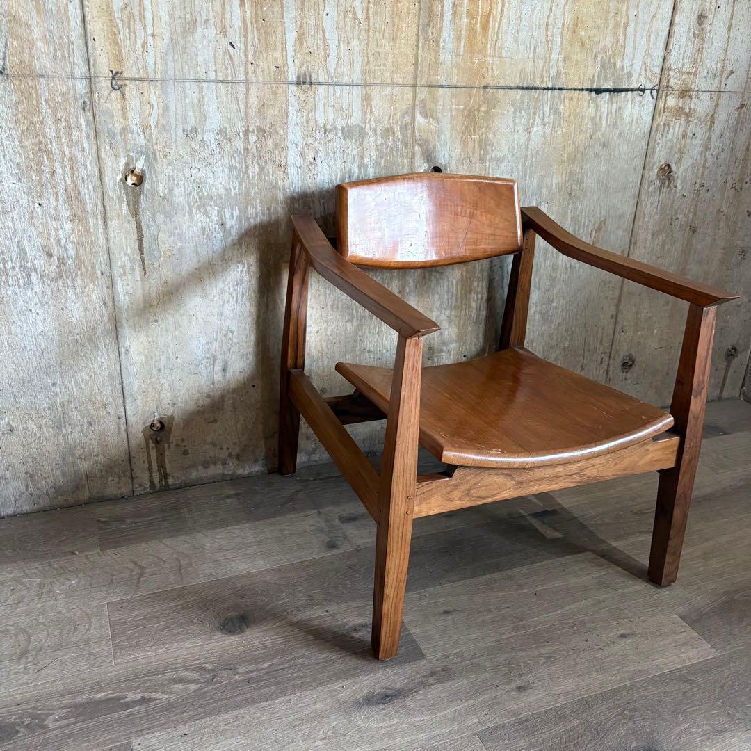 ラウンジチェア　チーク無垢材　つばきや クブンチェア