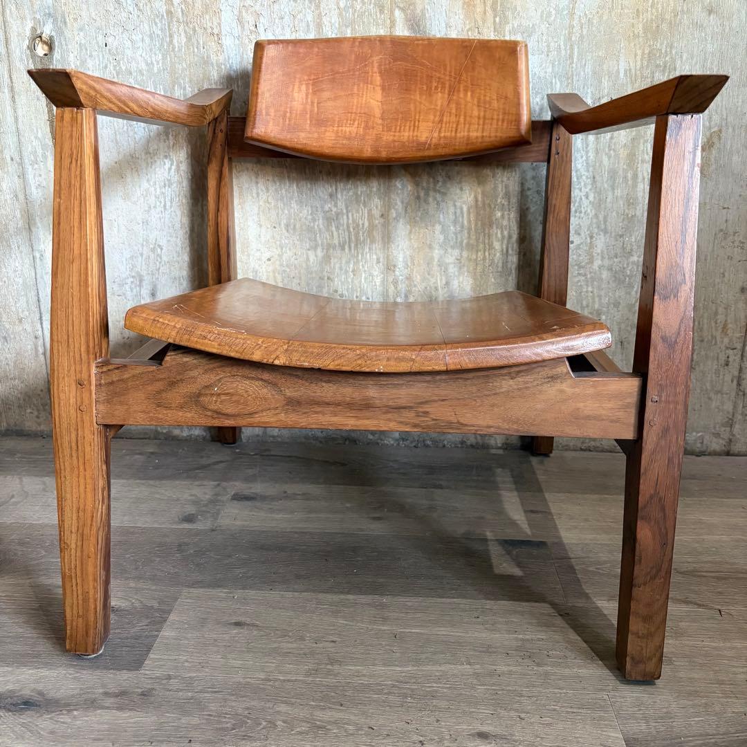 ラウンジチェア　チーク無垢材　つばきや クブンチェア