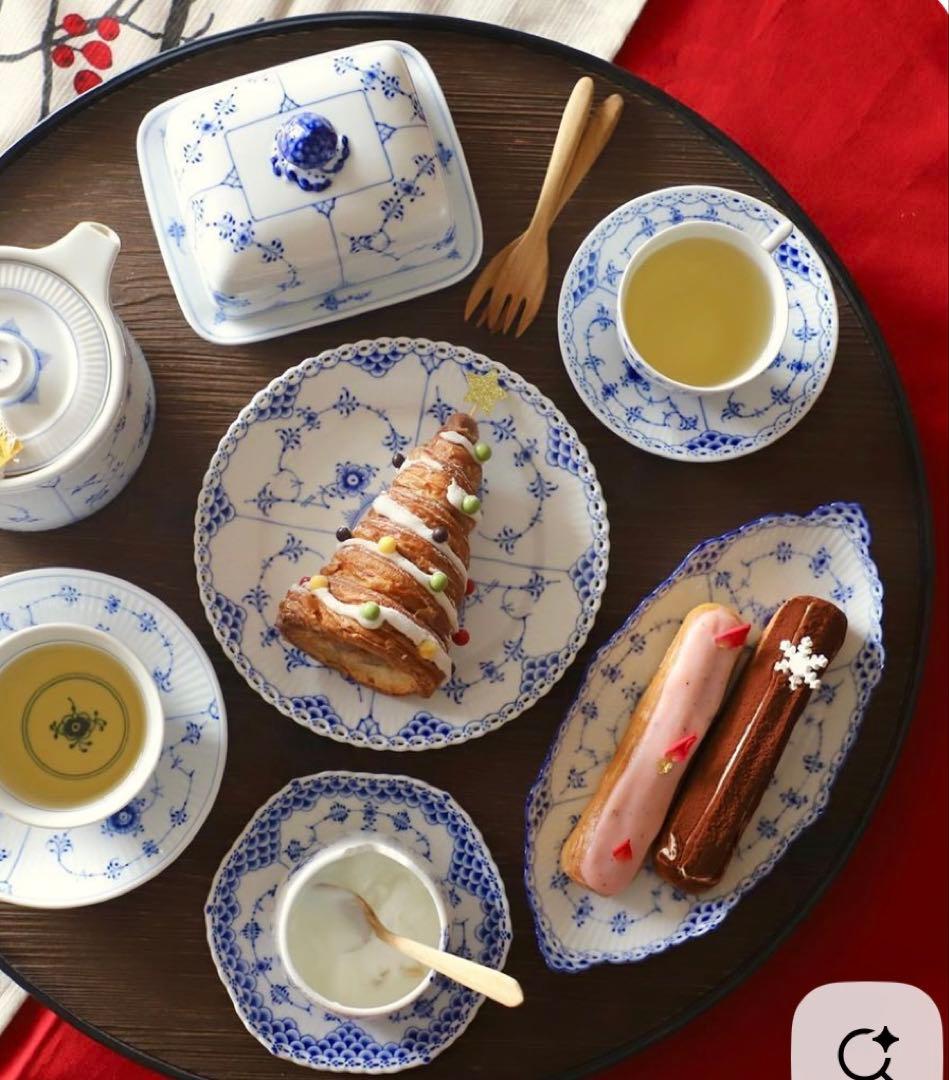 ロイヤルコペンハーゲン ブルーフルーテッド ハーフレース ピックルディッシュ