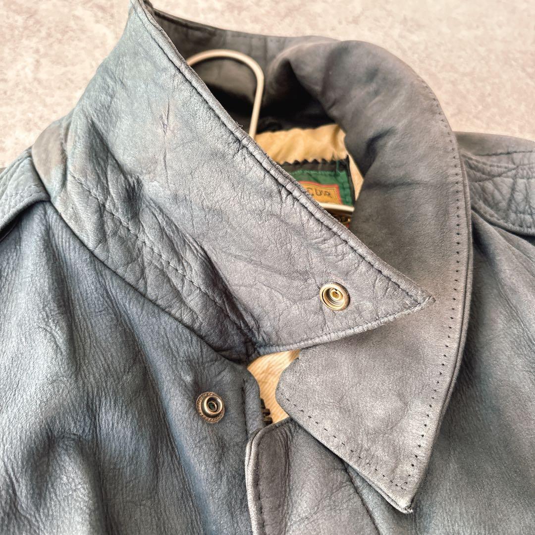 Vintage A-2 レザージャケット L 本革 90sボンバー 裏地マップ