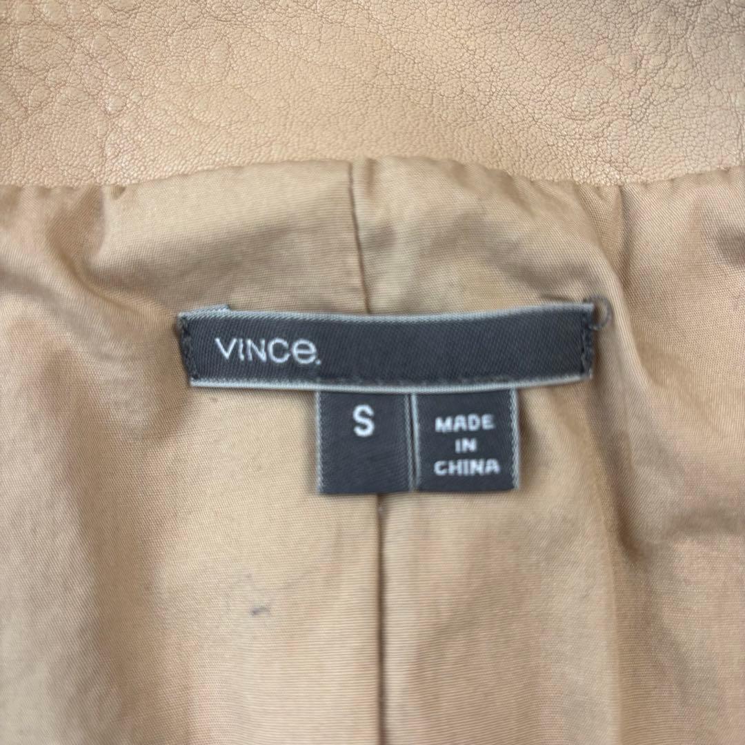 高級 ラムレザー ビンス vince ベージュ レザー ダブルライダース