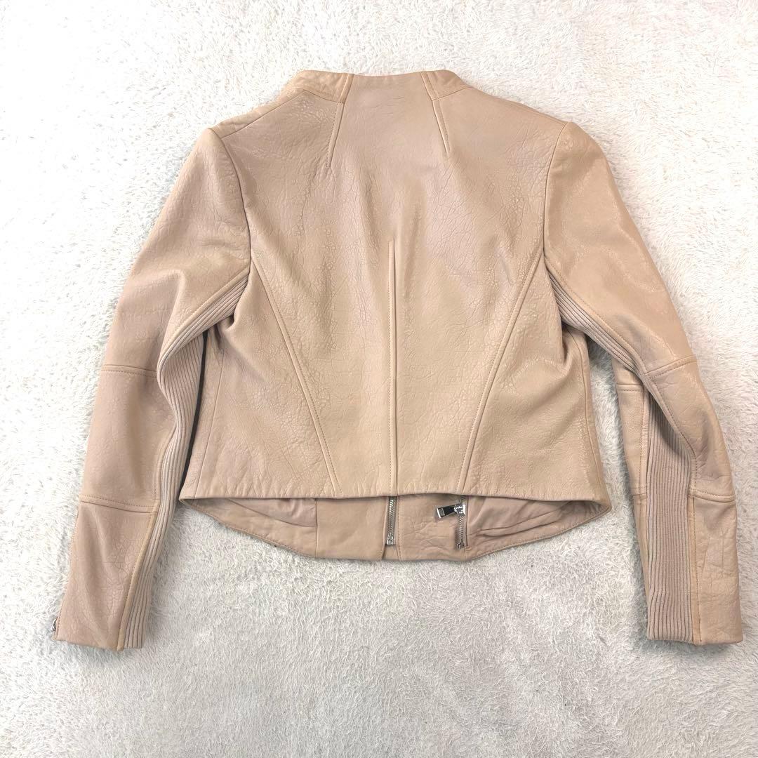 高級 ラムレザー ビンス vince ベージュ レザー ダブルライダース