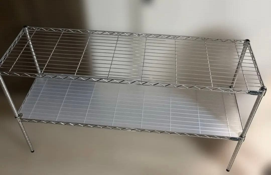 スチールラック 2段 別売の棚板付き　美品