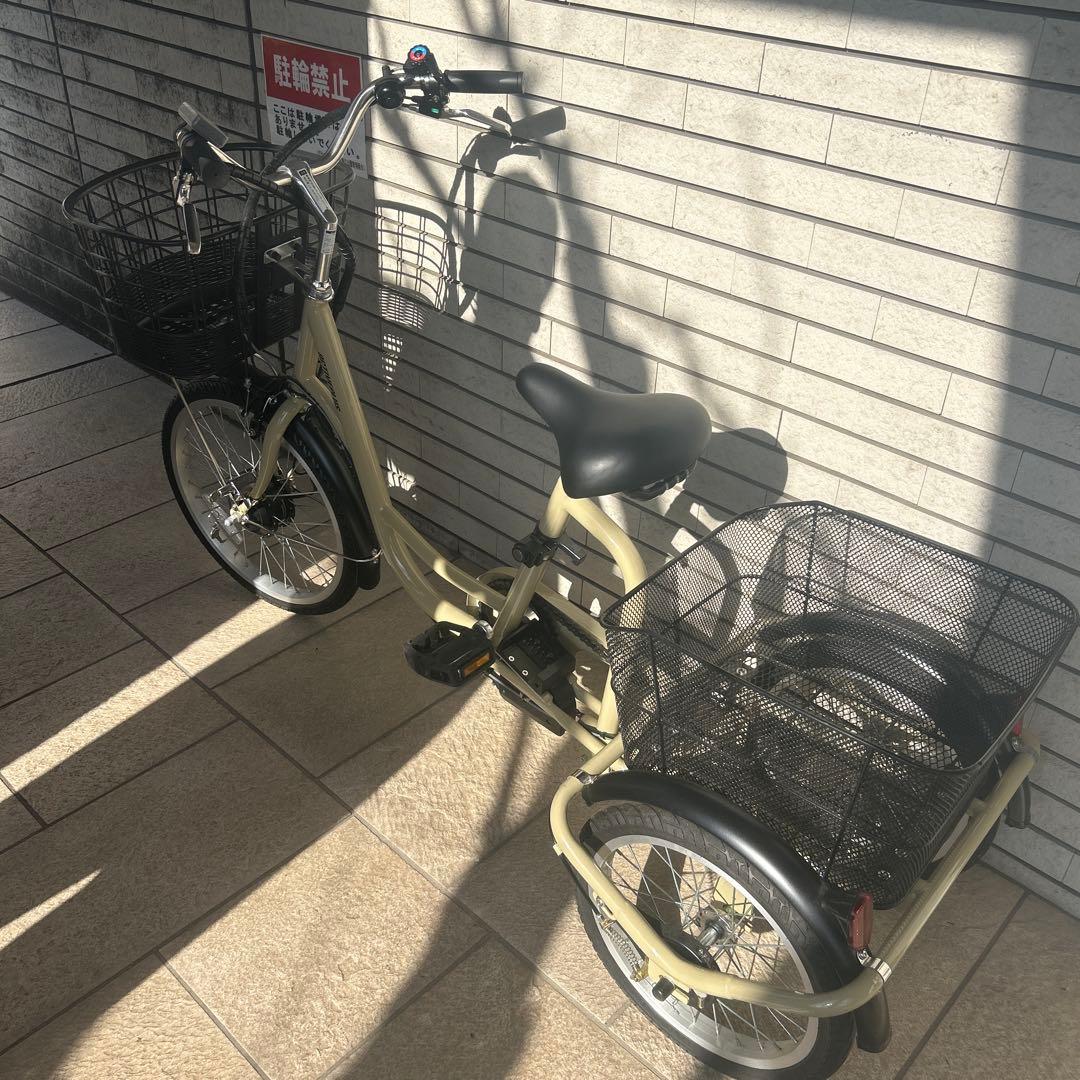 MIMUGO 電動アシスト三輪自転車 ベージュ ノーパンク バッテリーなし 東京