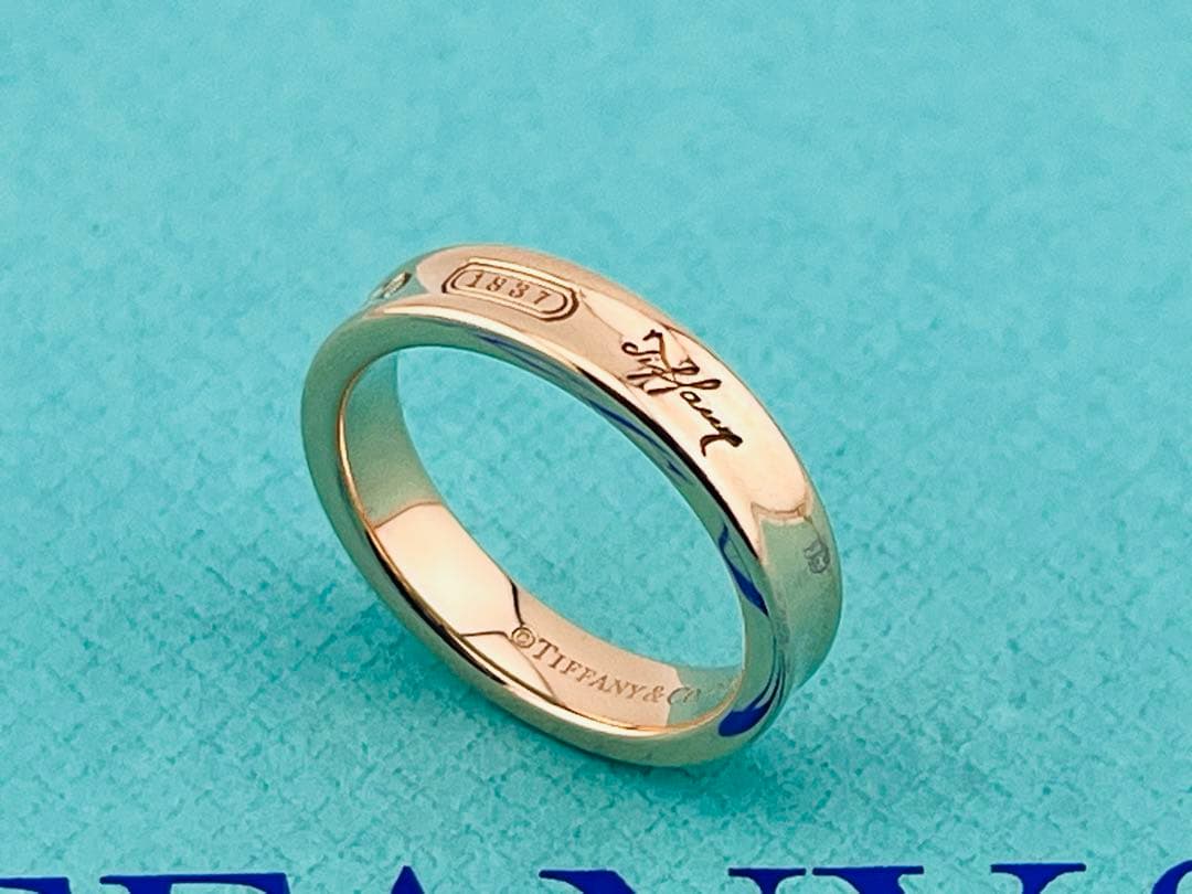 c947 美品　ティファニー　1837 ルベドメタル　ナロー　リング　約11号