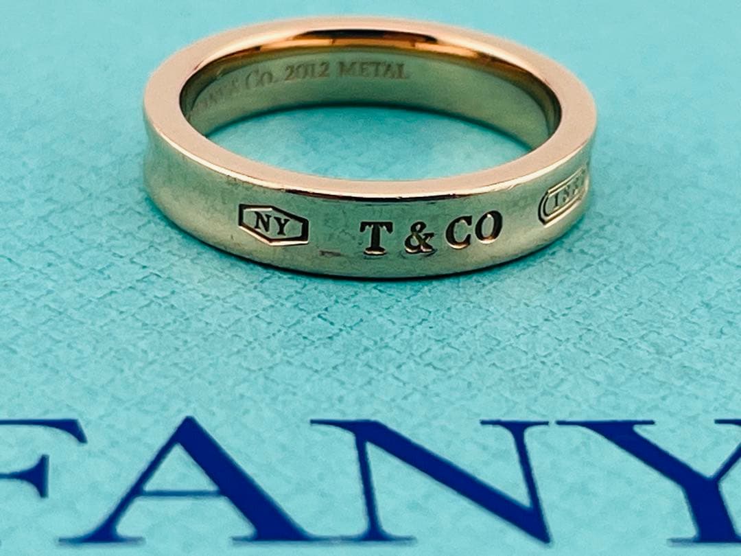 c947 美品　ティファニー　1837 ルベドメタル　ナロー　リング　約11号