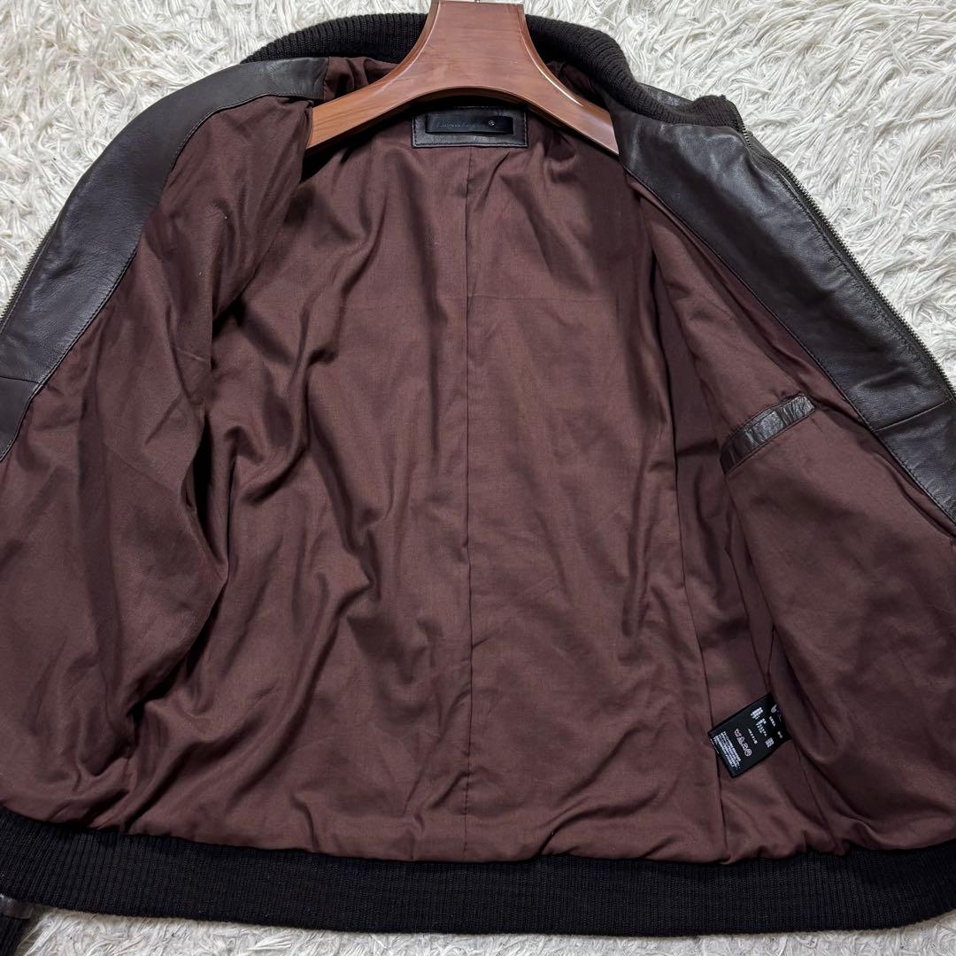 美品　Liugoo Leathers リブ付トラックジャケット　ラムレザー　XL