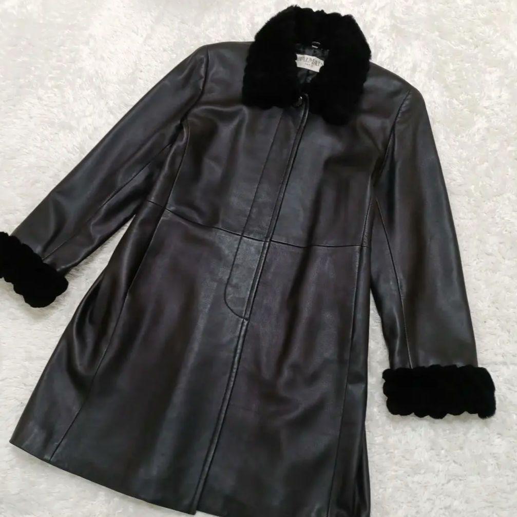 ✨️美品✨️バルマン　高級 羊革 レザージャケット ファー付き　ラムレザー　L