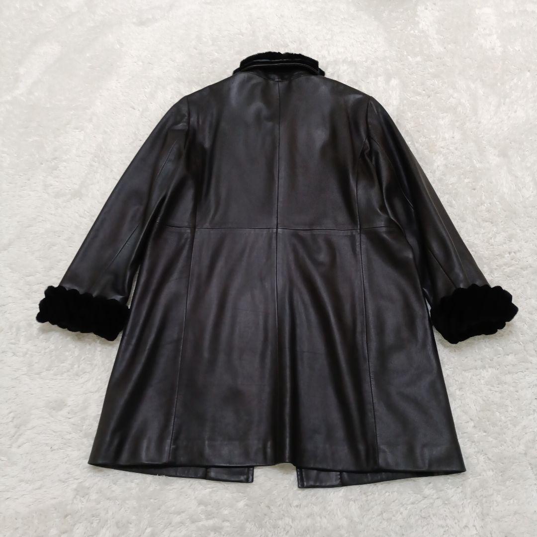 ✨️美品✨️バルマン　高級 羊革 レザージャケット ファー付き　ラムレザー　L