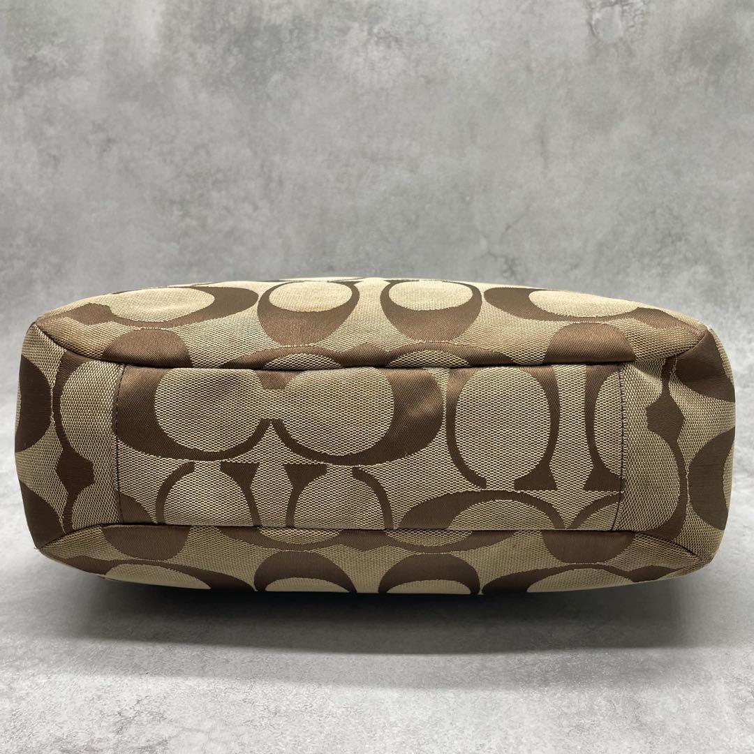 良品✨コーチ トートバッグ キャンバス×レザー スタッズ シグネチャー 肩掛け