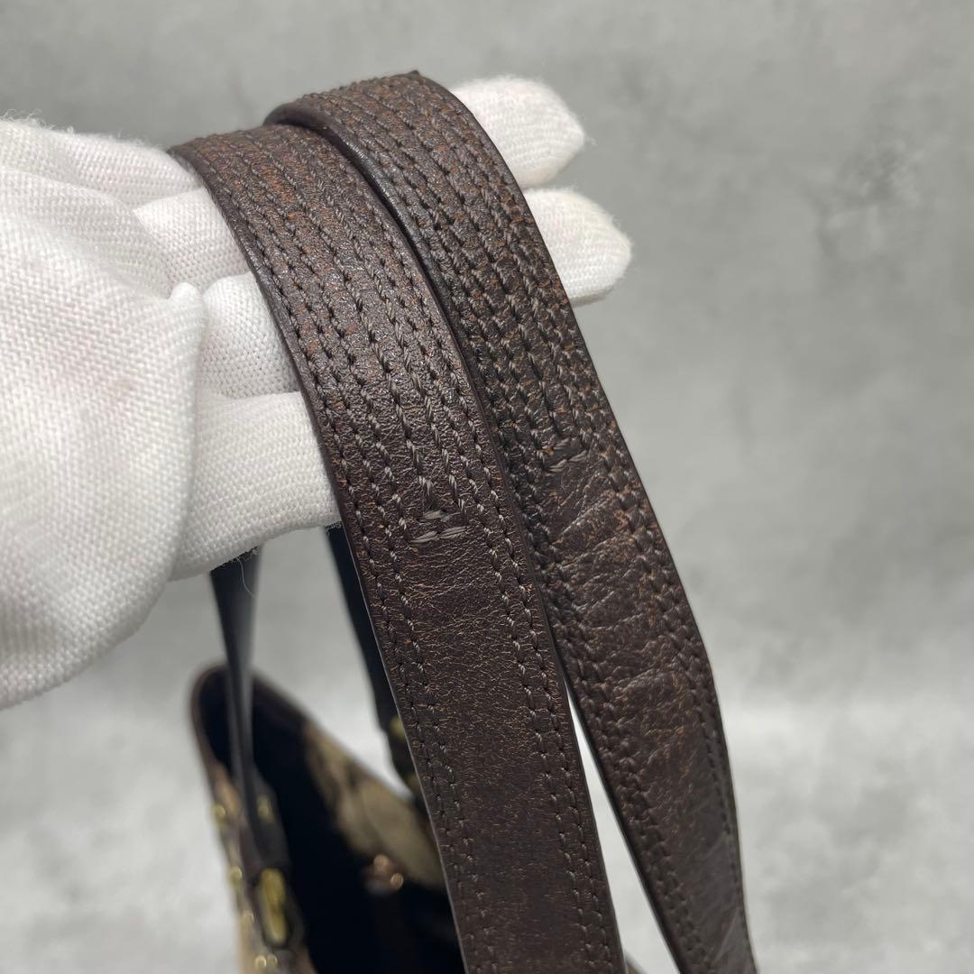 良品✨コーチ トートバッグ キャンバス×レザー スタッズ シグネチャー 肩掛け