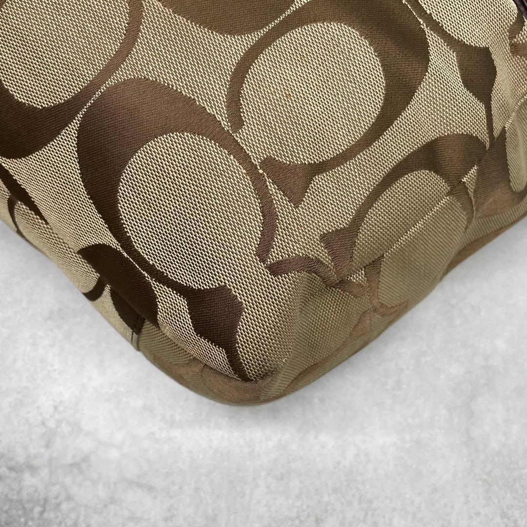 良品✨コーチ トートバッグ キャンバス×レザー スタッズ シグネチャー 肩掛け