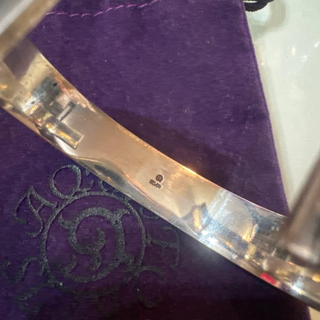 シルバー モチーフ バングル 925刻印　あくあさシルバー