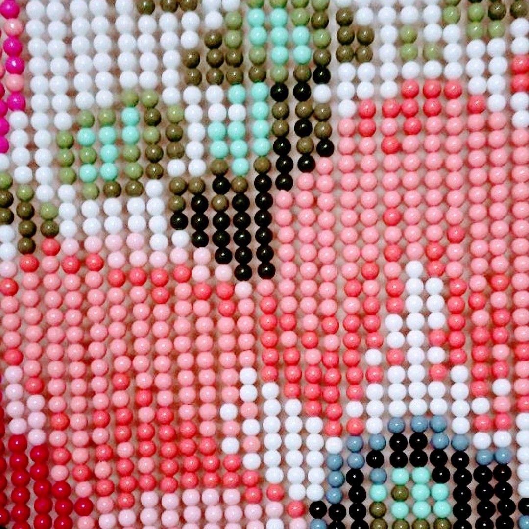 ★昭和のレトロ★ 玉のれん ビーズ暖簾 スキルスクリーン【アネモネ】85×90