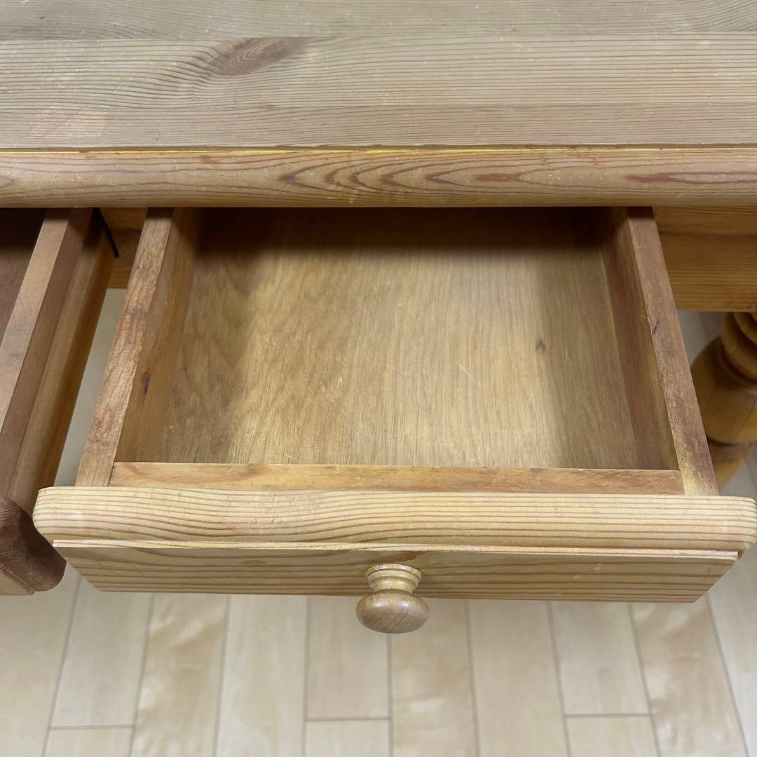 カントリー家具　デスク　パイン材　引き出し2 アンティークデスク　テーブル