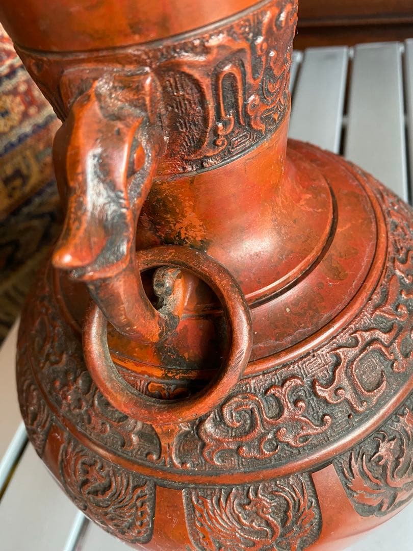 銅器　花瓶　伝統工芸　赤銅