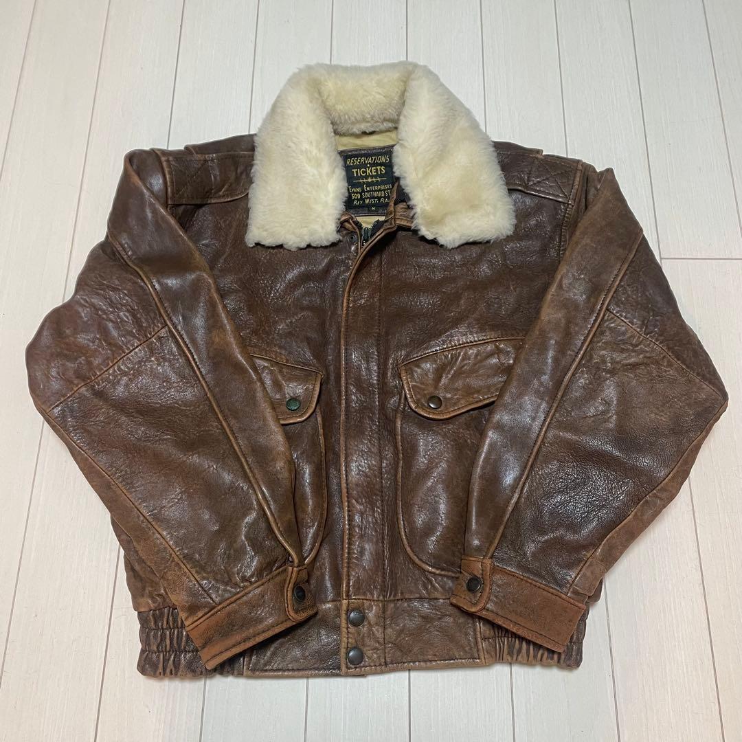 ヴィンテージ G-1 A-2 ラムレザージャケット Mサイズ ファー付き