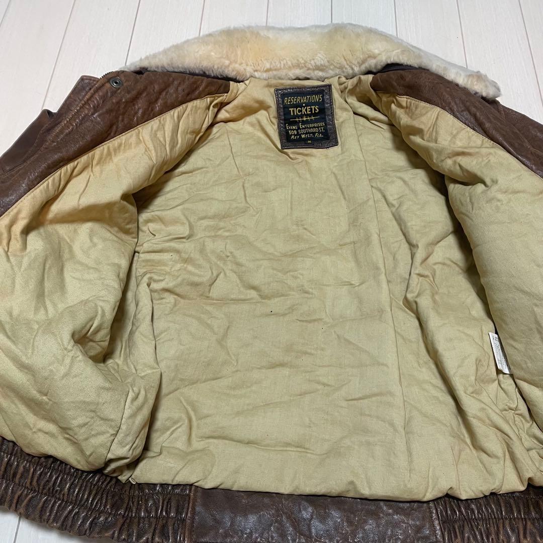 ヴィンテージ G-1 A-2 ラムレザージャケット Mサイズ ファー付き