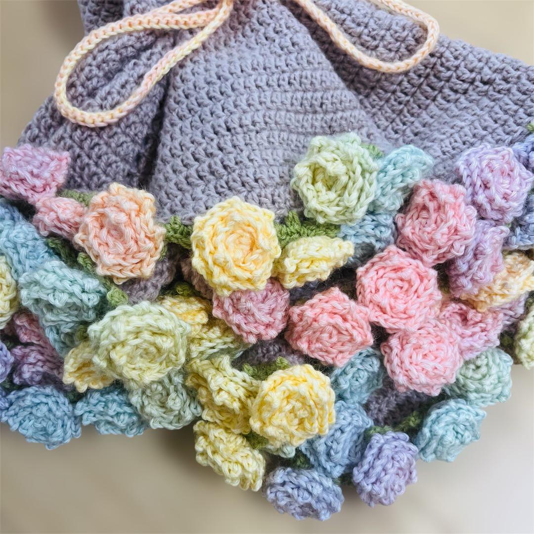 花束ブランケット　レインボーローズ×くすみピンク