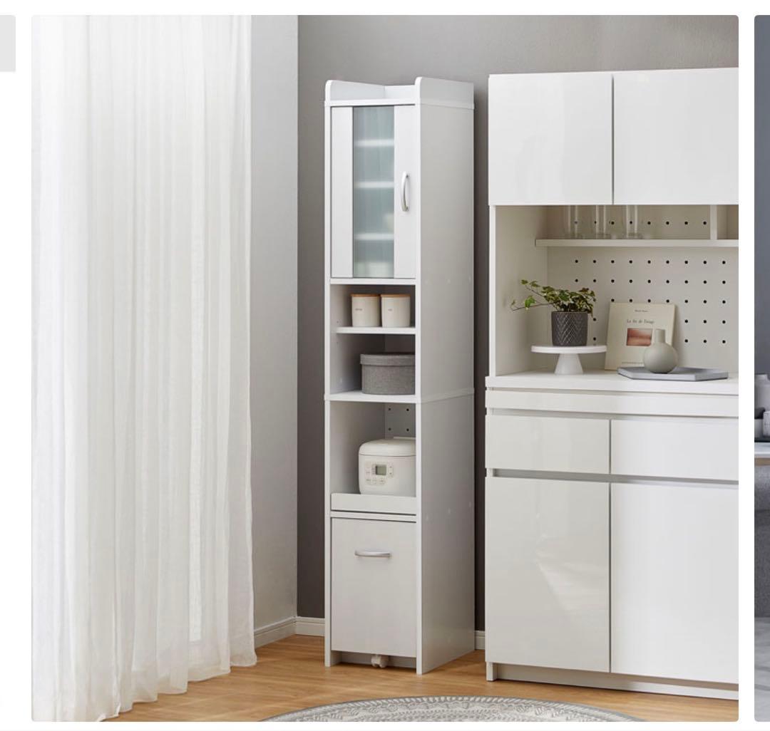 【ほぼ新品】LOWYA 食器棚 幅32.7cm キッチン収納 スリム 隙間