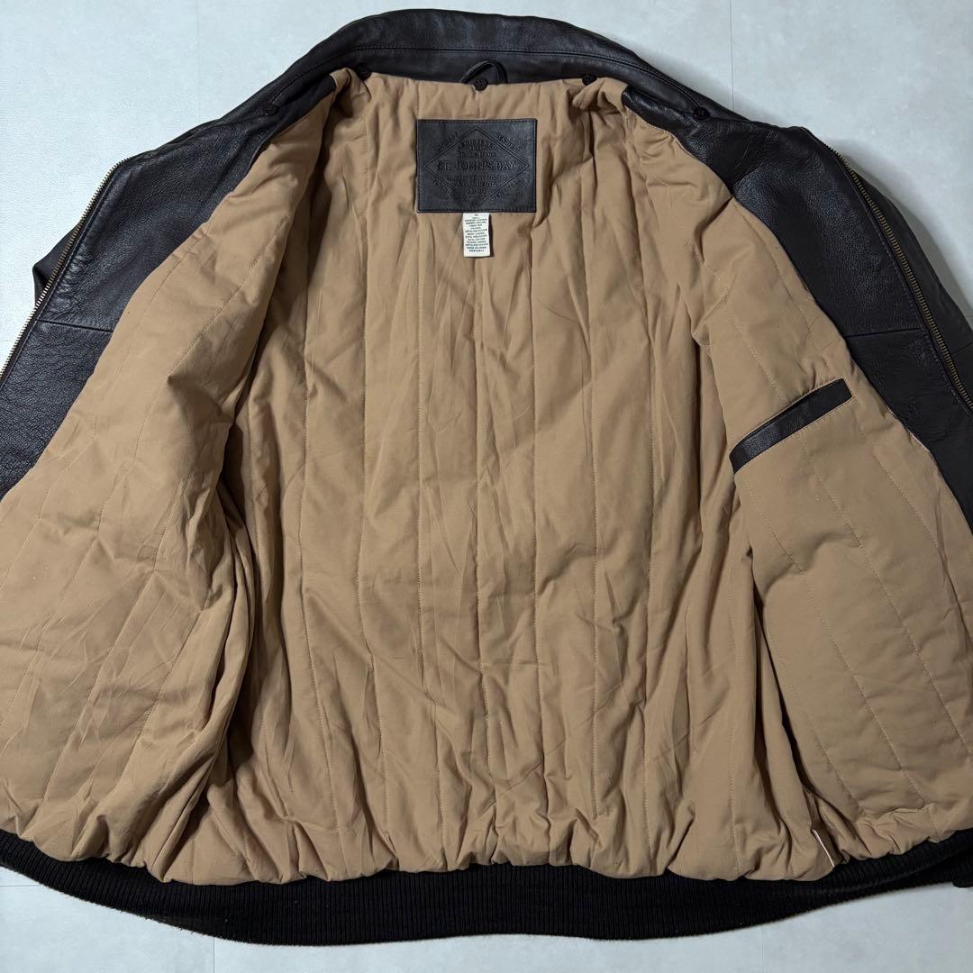 【美品】ST. JOHN'S BAY 本革 レザージャケット a2 茶色 XL