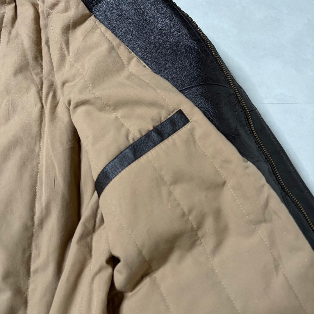 【美品】ST. JOHN'S BAY 本革 レザージャケット a2 茶色 XL