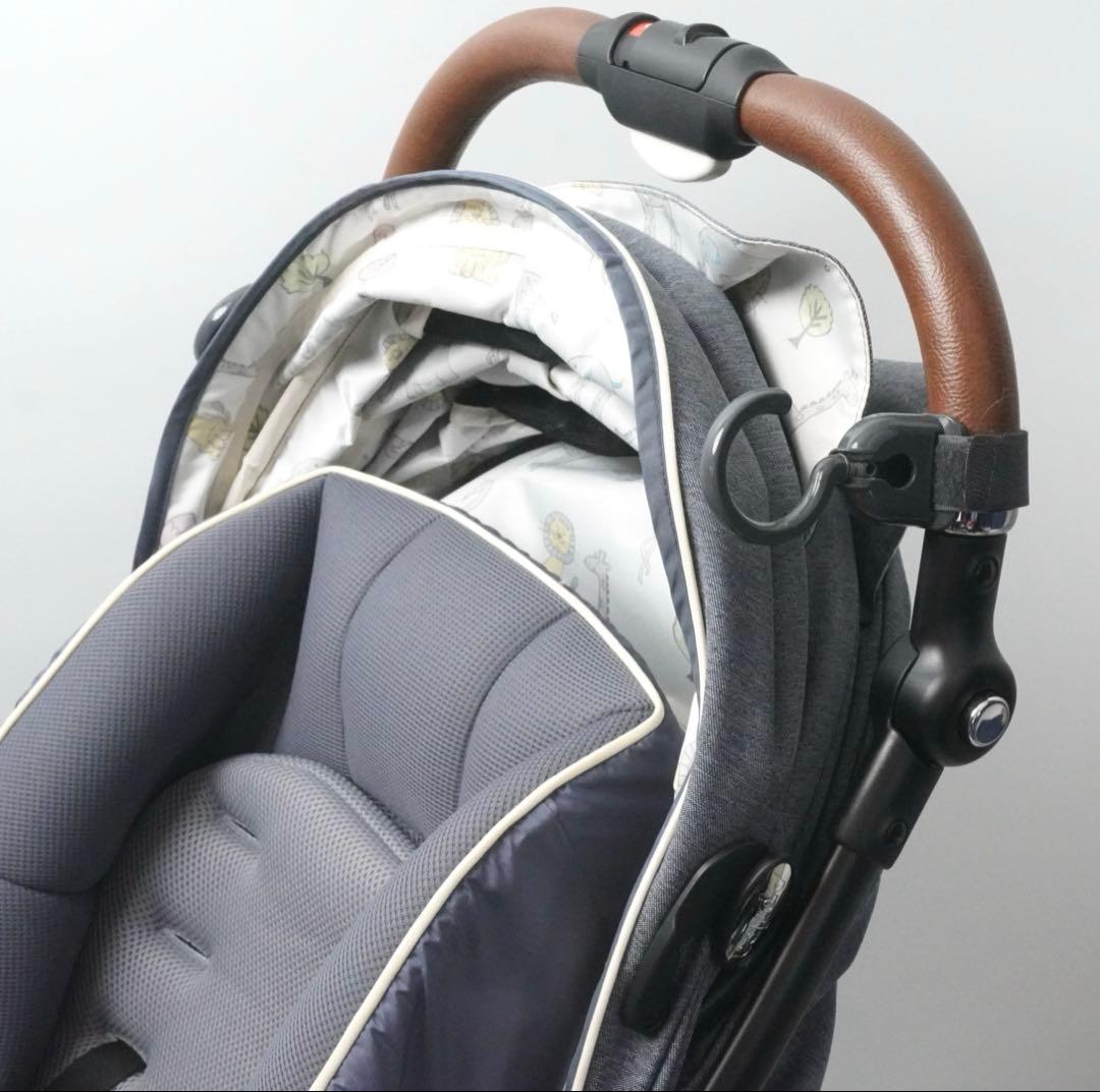 【美品】Aprica ラクーナ ビッテ クッション　ブルーアットル　ベビーカー