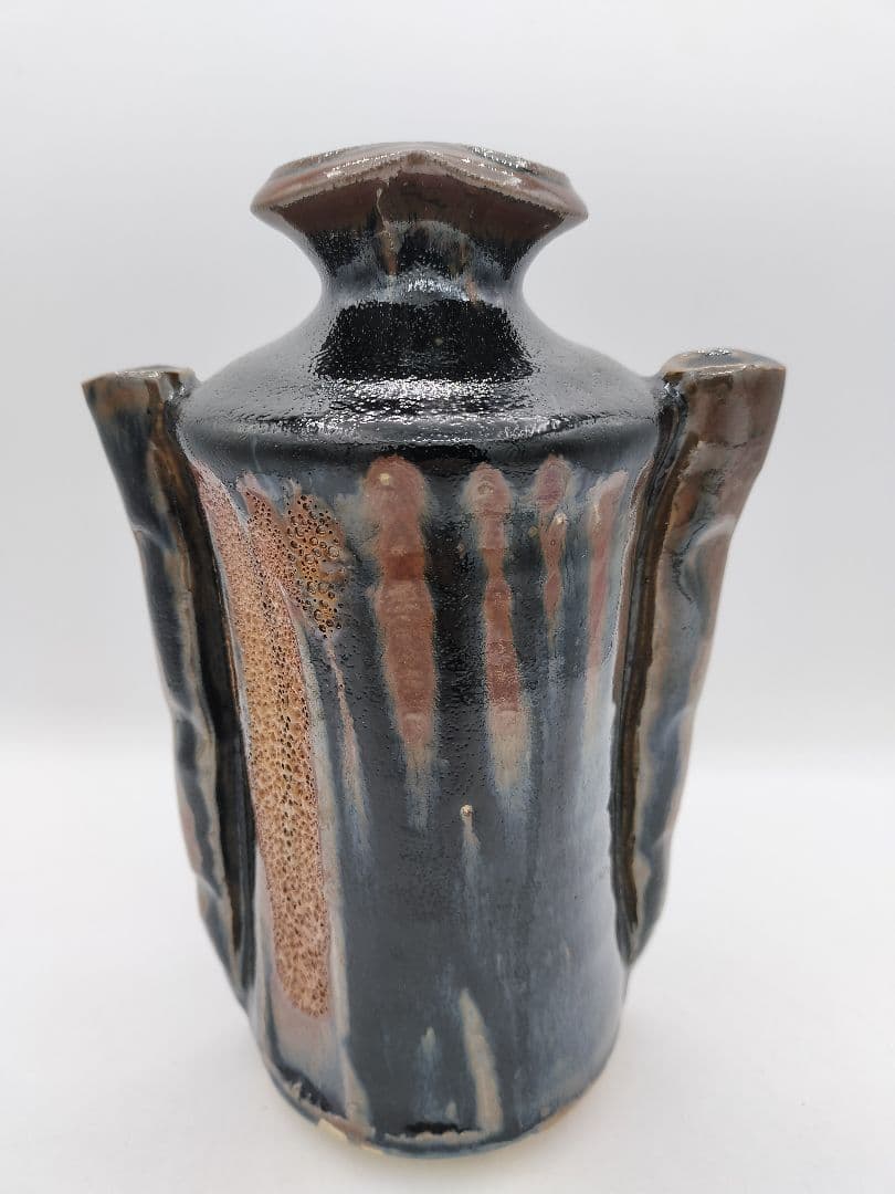 c675 古瀬戸花入 13代山口小左衛門 木箱 茶道具 古物