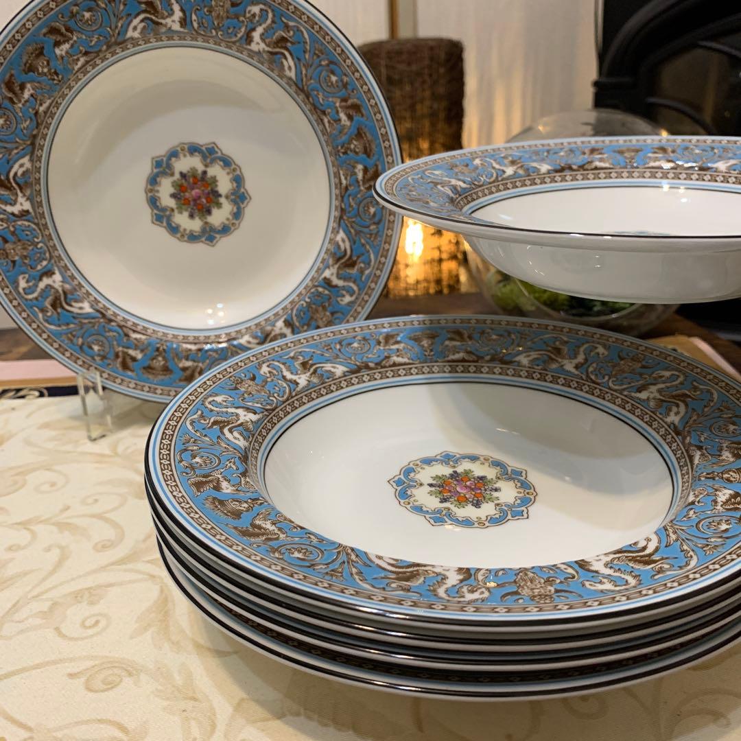 未使用　ウェッジウッド フロレンティーン　ターコイズ　20cmサラダボウル2枚