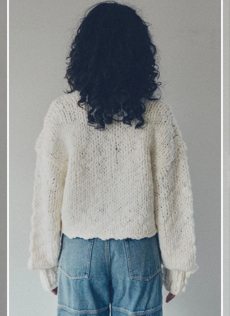 【タグ付新品】YOOU Big slab short cardigan ホワイト