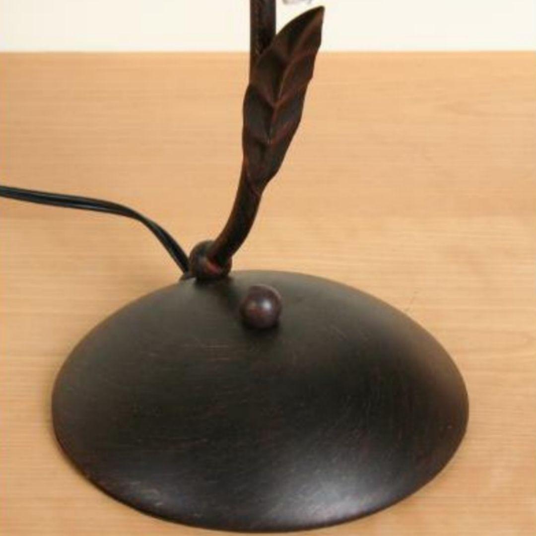 輸入雑貨　アイアン　『ユリ(百合)の１灯スタンドランプ』　ガラスシェード