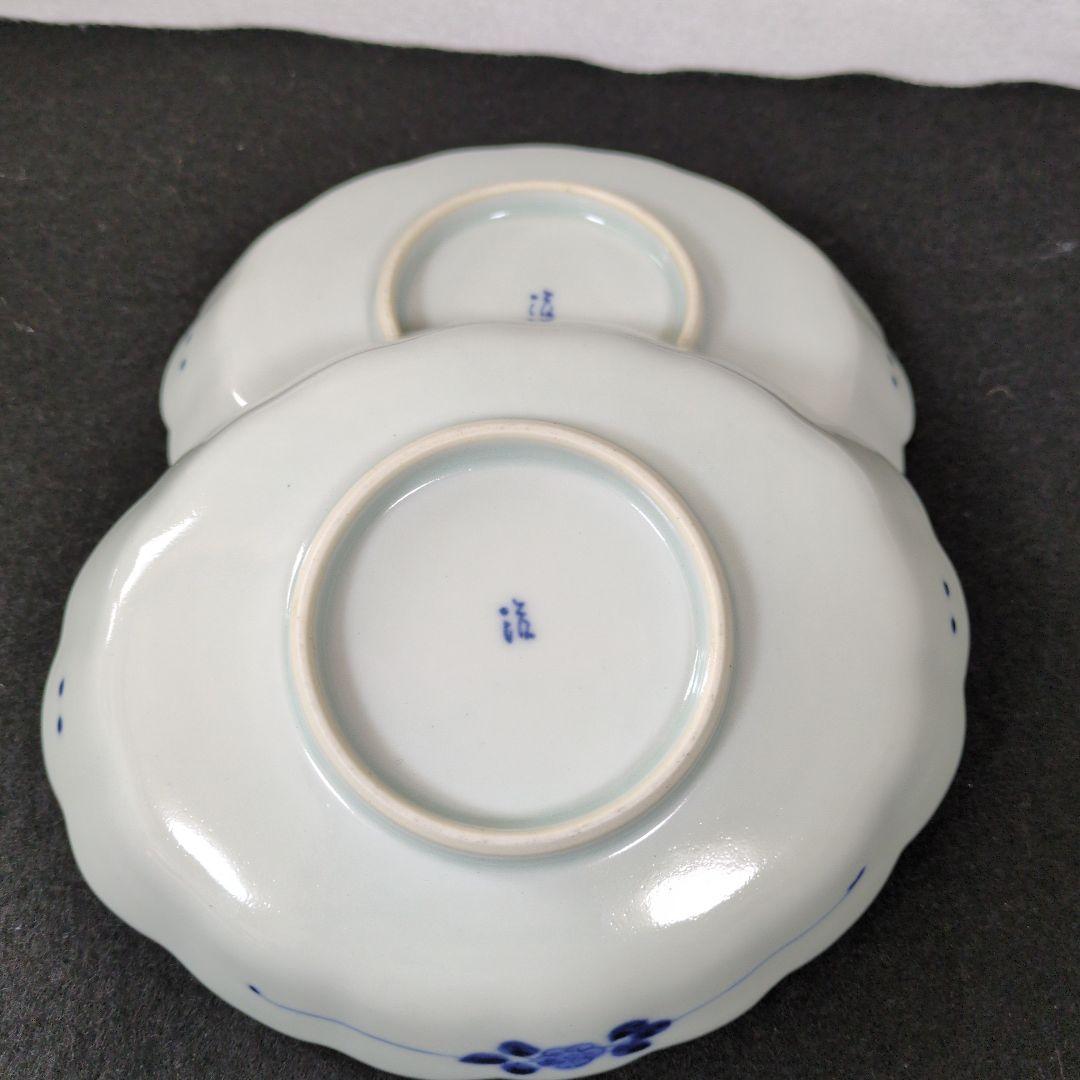 ★美品　有田焼　岩永浩 作　祥瑞山水図菊割楕円向付　2枚