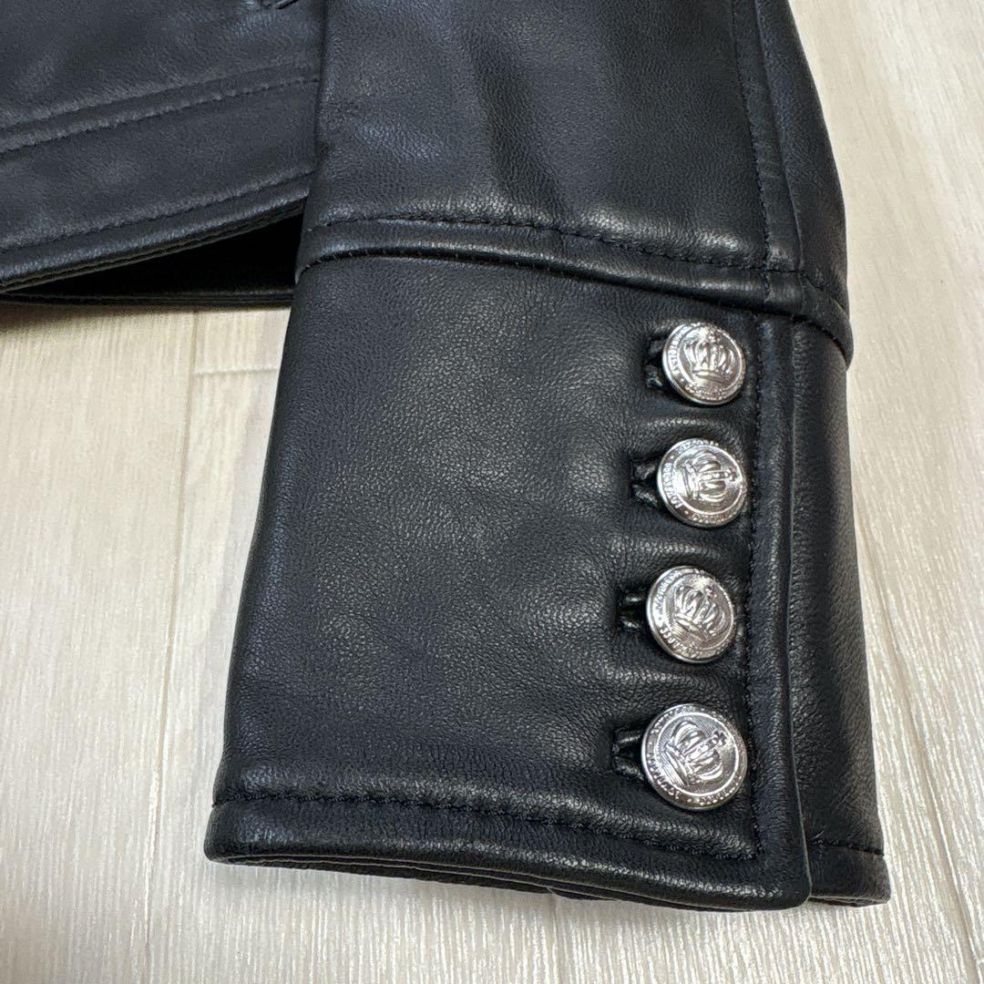 LOVELESS ラブレス 羊革 レザーネイバルジャケット メタル釦 34