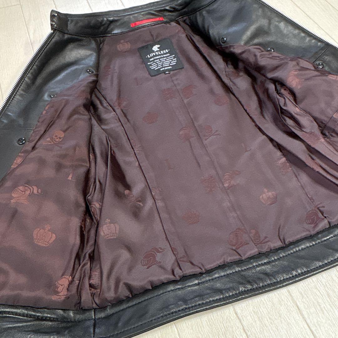 LOVELESS ラブレス 羊革 レザーネイバルジャケット メタル釦 34