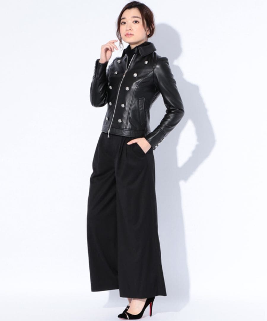 LOVELESS ラブレス 羊革 レザーネイバルジャケット メタル釦 34