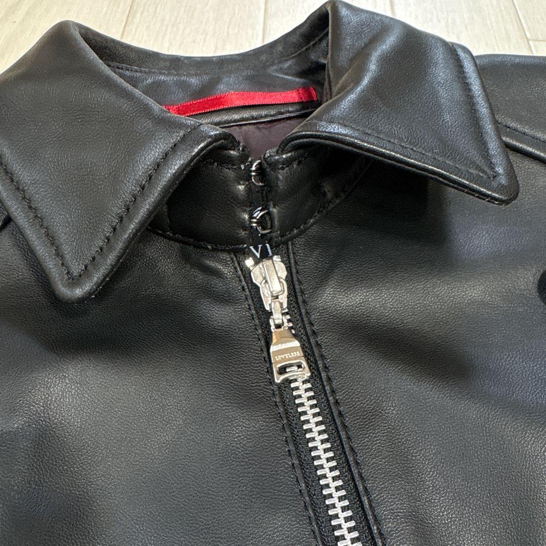 LOVELESS ラブレス 羊革 レザーネイバルジャケット メタル釦 34