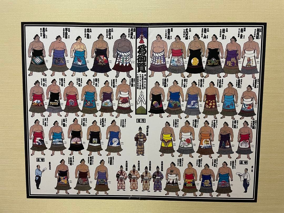 相撲　番付表　二面屏風　風炉先屏風　パーテーション　衝立　和室　和風　インテリア