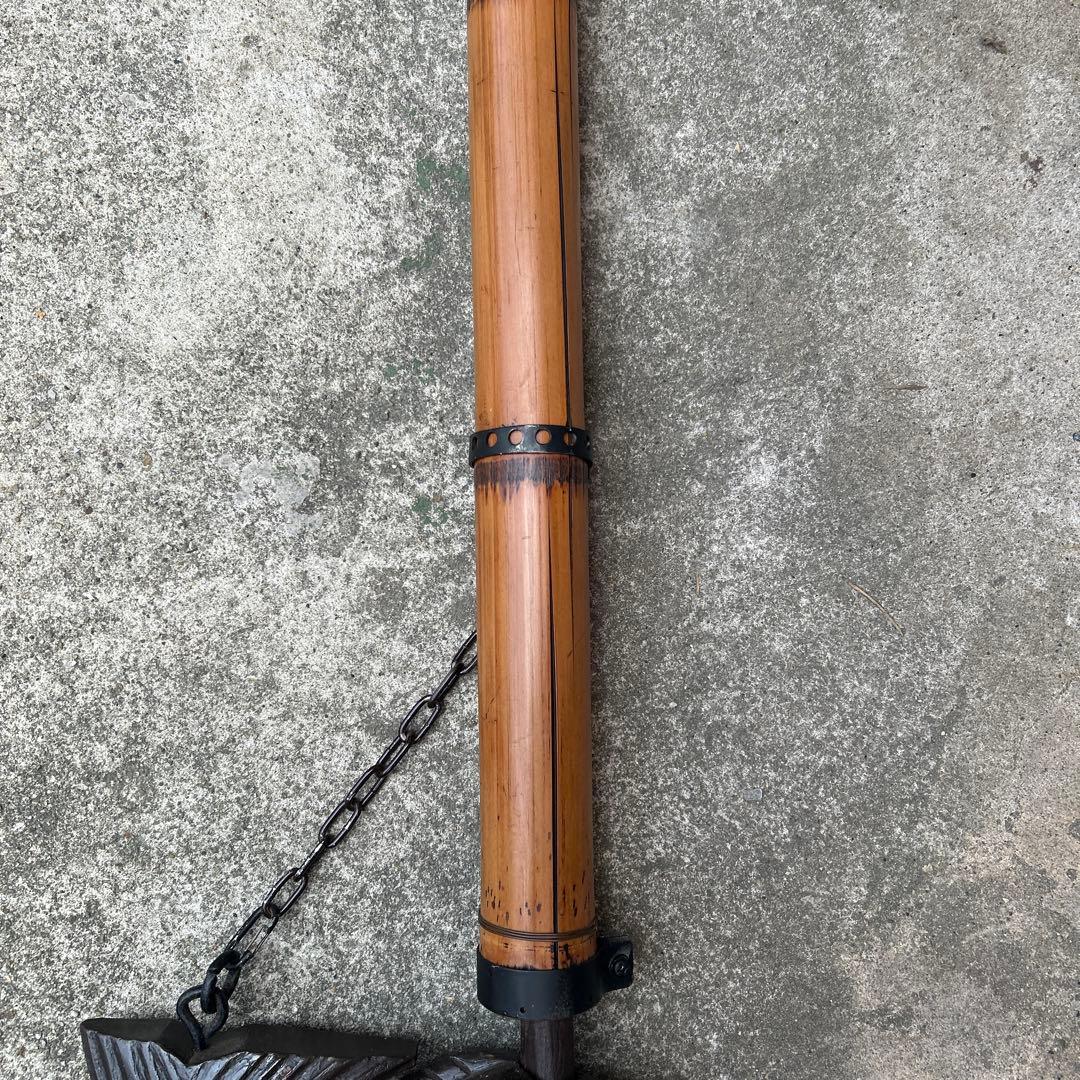 古民具　時代物　自在鉤　囲炉裏　竈門　アンティーク　魚　インテリア　竹