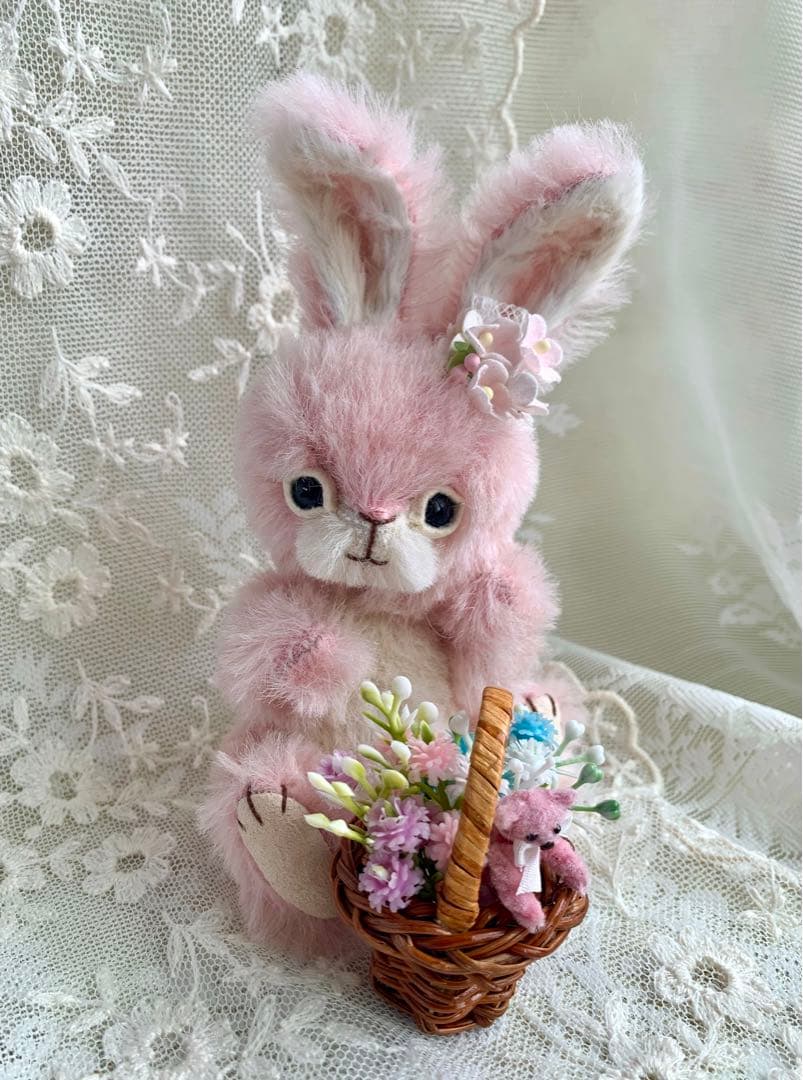 ＊ほっこりふわふわ立ち耳うさちゃん＊チビチビベア付き