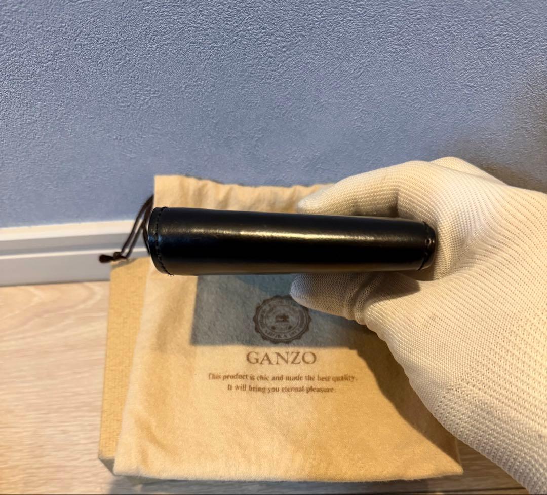 GANZO シェルコードバン ブラック 小銭入れ付き二つ折り財布