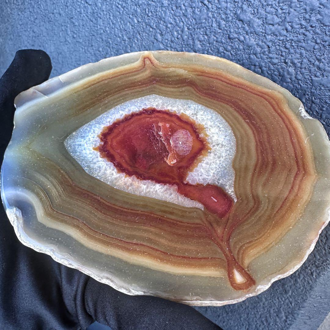 【精神の安定 浄化】高品質☆瑪瑙プレート☆アゲートパワーストーン原石A1178