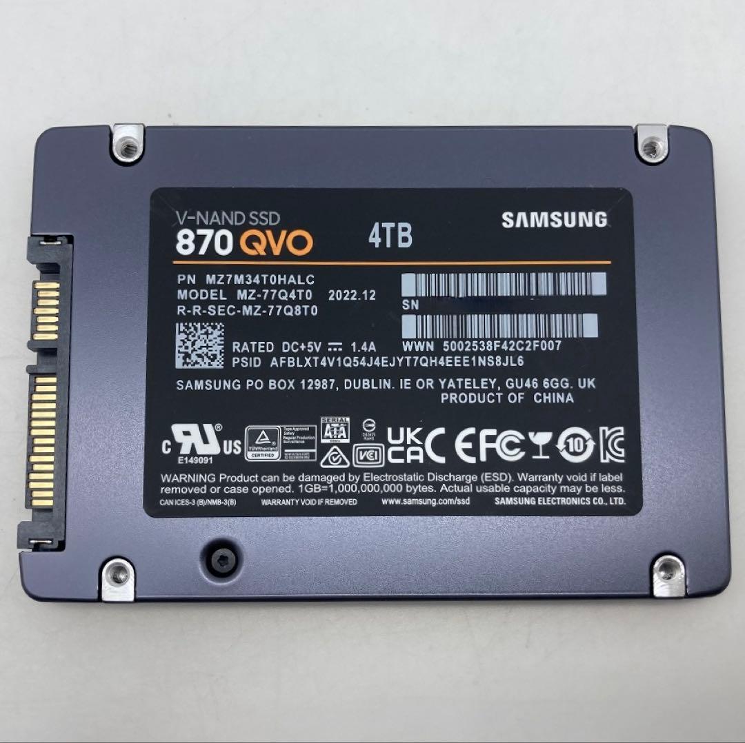内蔵型SSD Samsung 870 QVO 4TB SSD