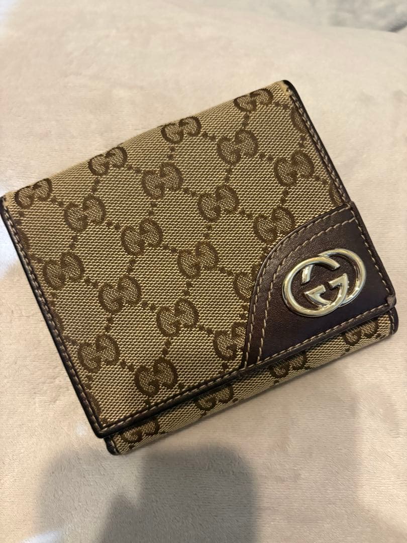 GUCCI 二つ折り財布 キャンバス