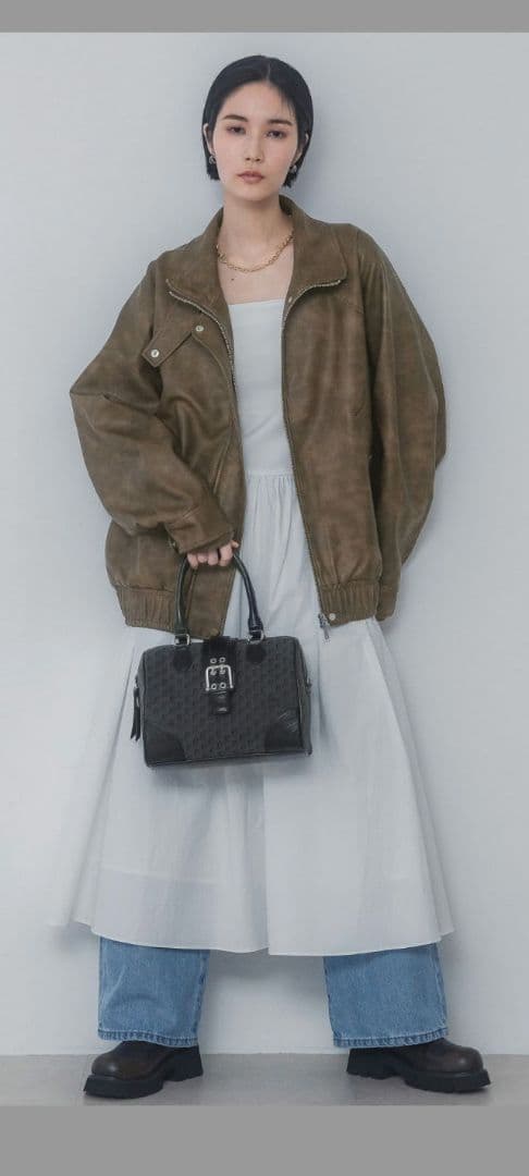 【♡】JEANASIS　ヴィンテージレザーBIGブルゾン ブラウン