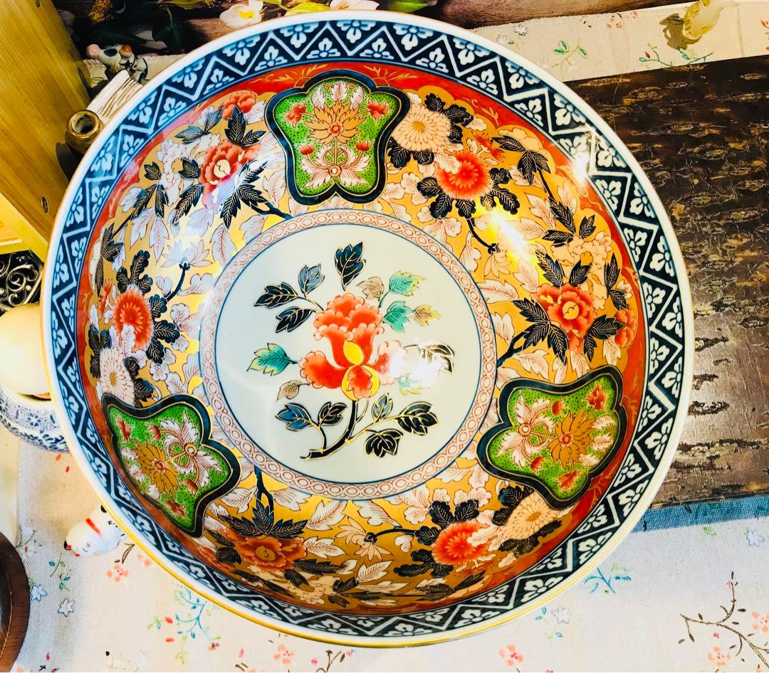 昭和其泉 世那大平 金彩　大鉢　金魚鉢　未使用