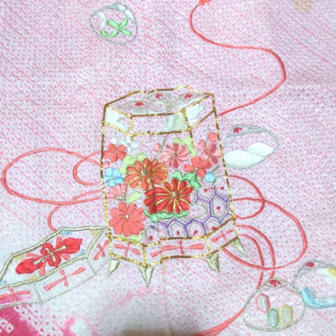 正絹☆本総絞り☆枝梅を背景に貝桶や貝合わせが雅な趣を漂わせる7歳七五三向け祝い着