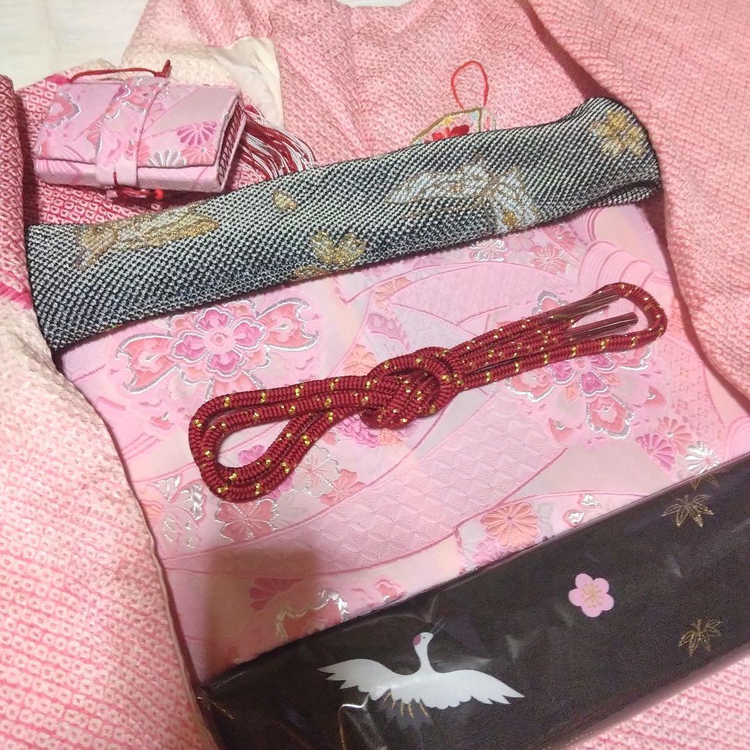 正絹☆本総絞り☆枝梅を背景に貝桶や貝合わせが雅な趣を漂わせる7歳七五三向け祝い着