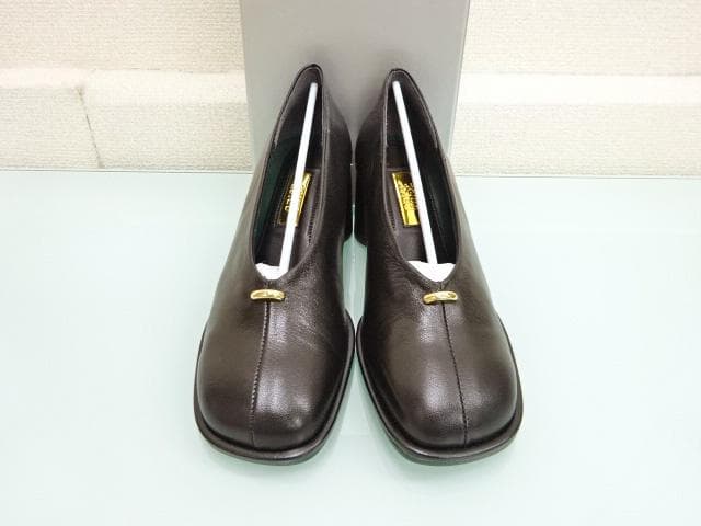 【新品】GRISE6cmレザーオブリークハイバンプパンプス 23cm 黒