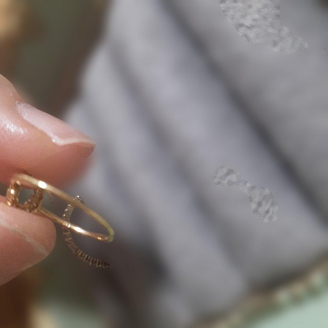 お値下げK18 ホースシュー型ダイヤモンドリングピンキー